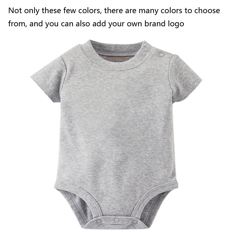Organic cotton baby clothing Newborn Baby Rompers Fashionable baby Neutral solid color round neck Rompers