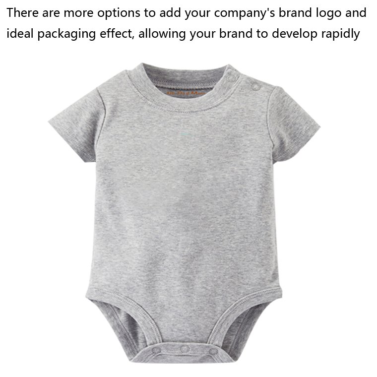 Organic cotton baby clothing Newborn Baby Rompers Fashionable baby Neutral solid color round neck Rompers