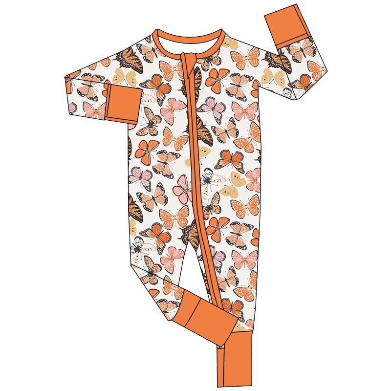 2024 New Arrival Zippy Romper Bamboo Fabric Soft Comfortable Skin-Friendly Romper Spring Autumn Custom Print Leotard