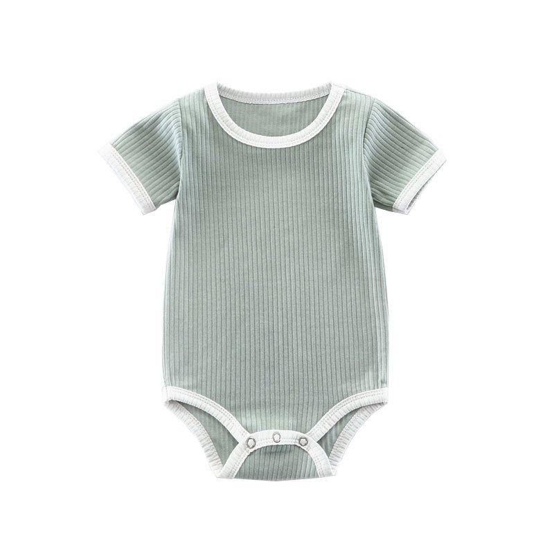 GDTEX Custom Newborn Baby 100% Ribbed cotton Adorable Solid Color Newborn Baby Clothes Organic Baby Romper Jumpsuit