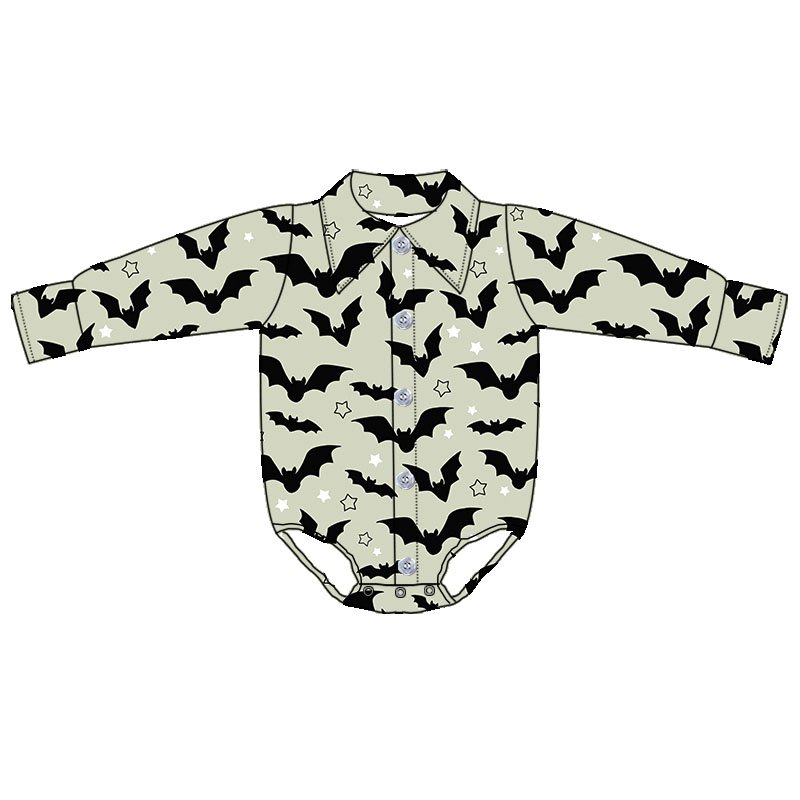 Newborn Kids Long Sleeve Soft Milk Silk Fabric Jumpsuit Custom Patterns Halloween Costume Rompers for Boys Baby Clothes