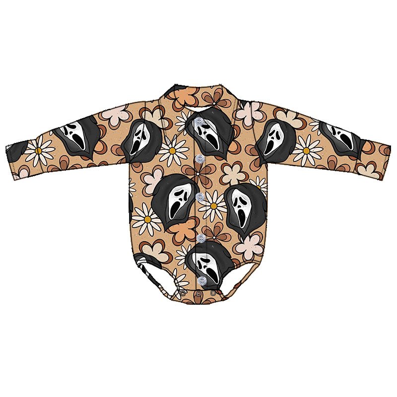Newborn Kids Long Sleeve Soft Milk Silk Fabric Jumpsuit Custom Patterns Halloween Costume Rompers for Boys Baby Clothes