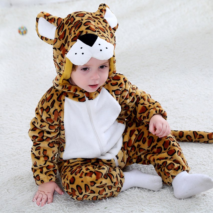 Hot Selling Kids Flannel Jumpsuit Boy Girl Clothes 0-3 Months Animal Theme Baby Rompers