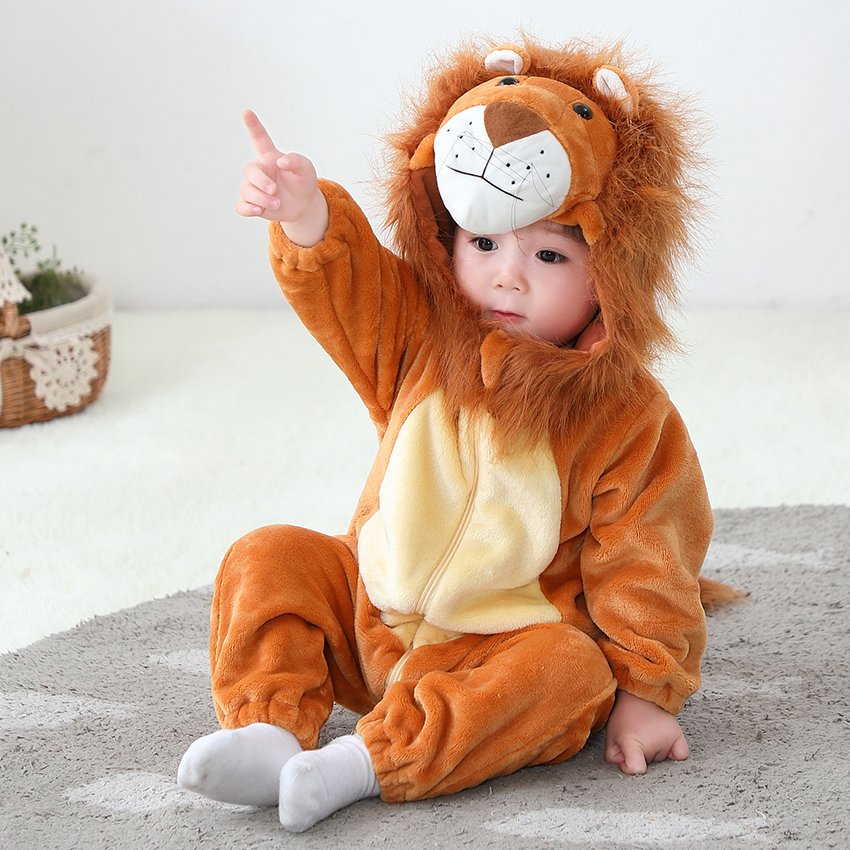 Hot Selling Kids Flannel Jumpsuit Boy Girl Clothes 0-3 Months Animal Theme Baby Rompers