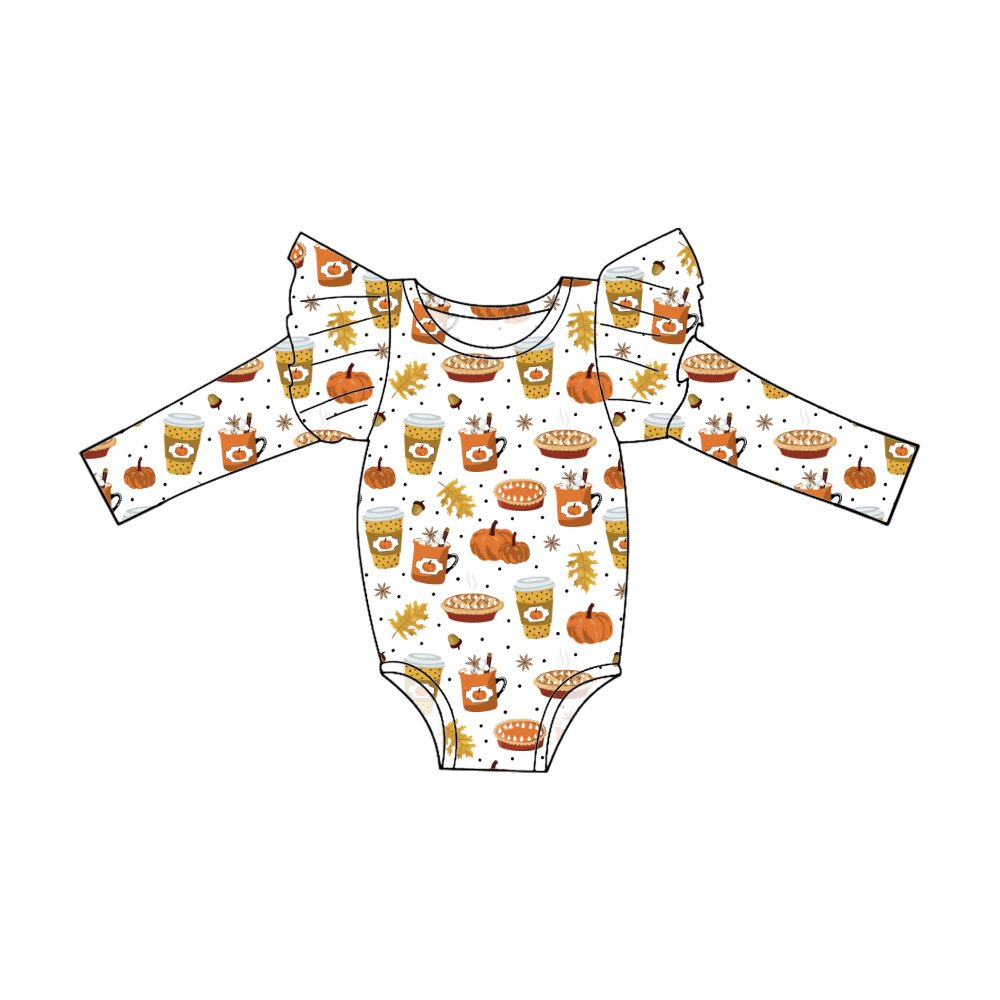 Qingli OEM Hot Sale Baby Long Sleeve Halloween Printed Milk Silk Baby Romper With Snap