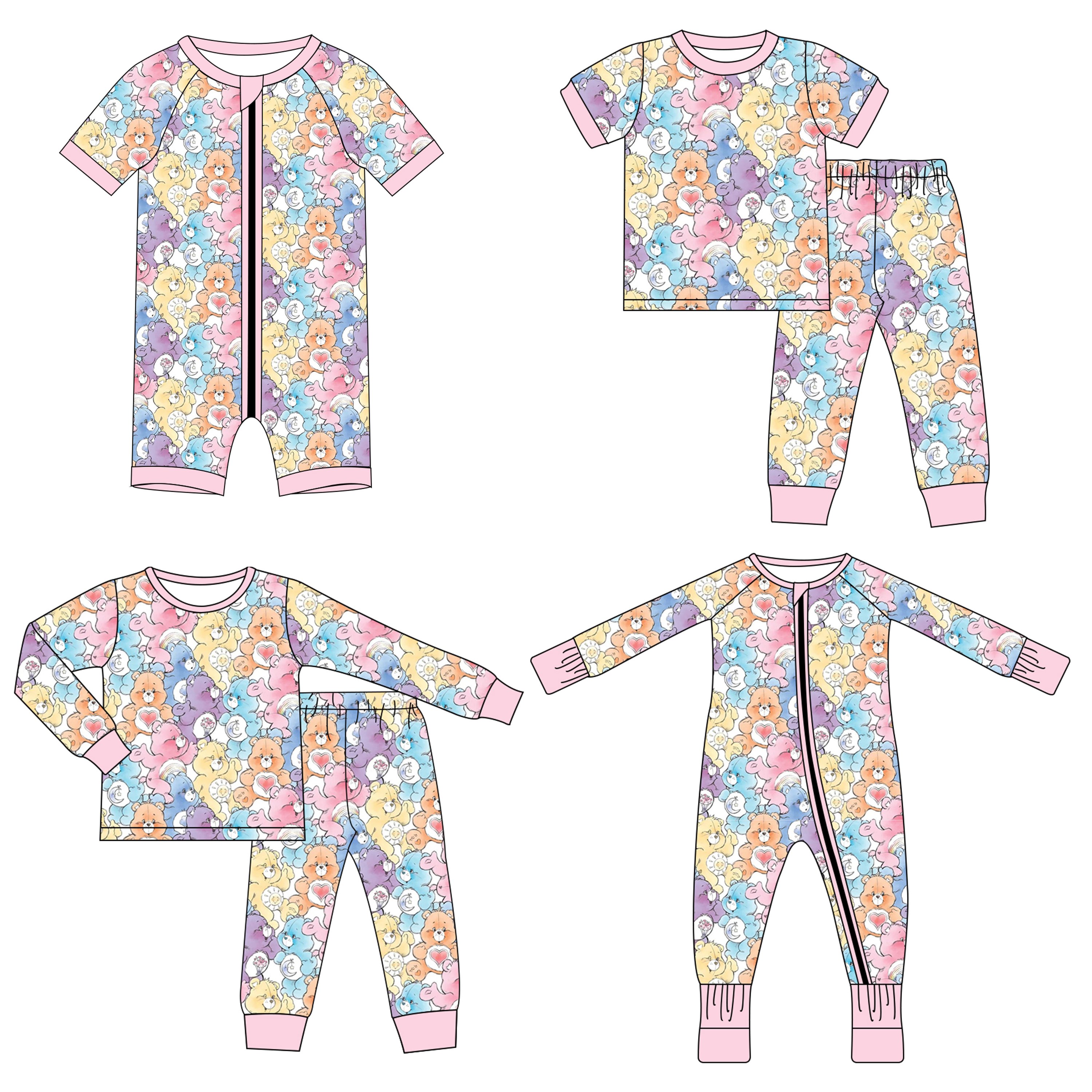 Infant ruffle romper best bamboo zipper footed onesie ruffled baby romper floral custom printed sleepsuit ruffled zipper footie