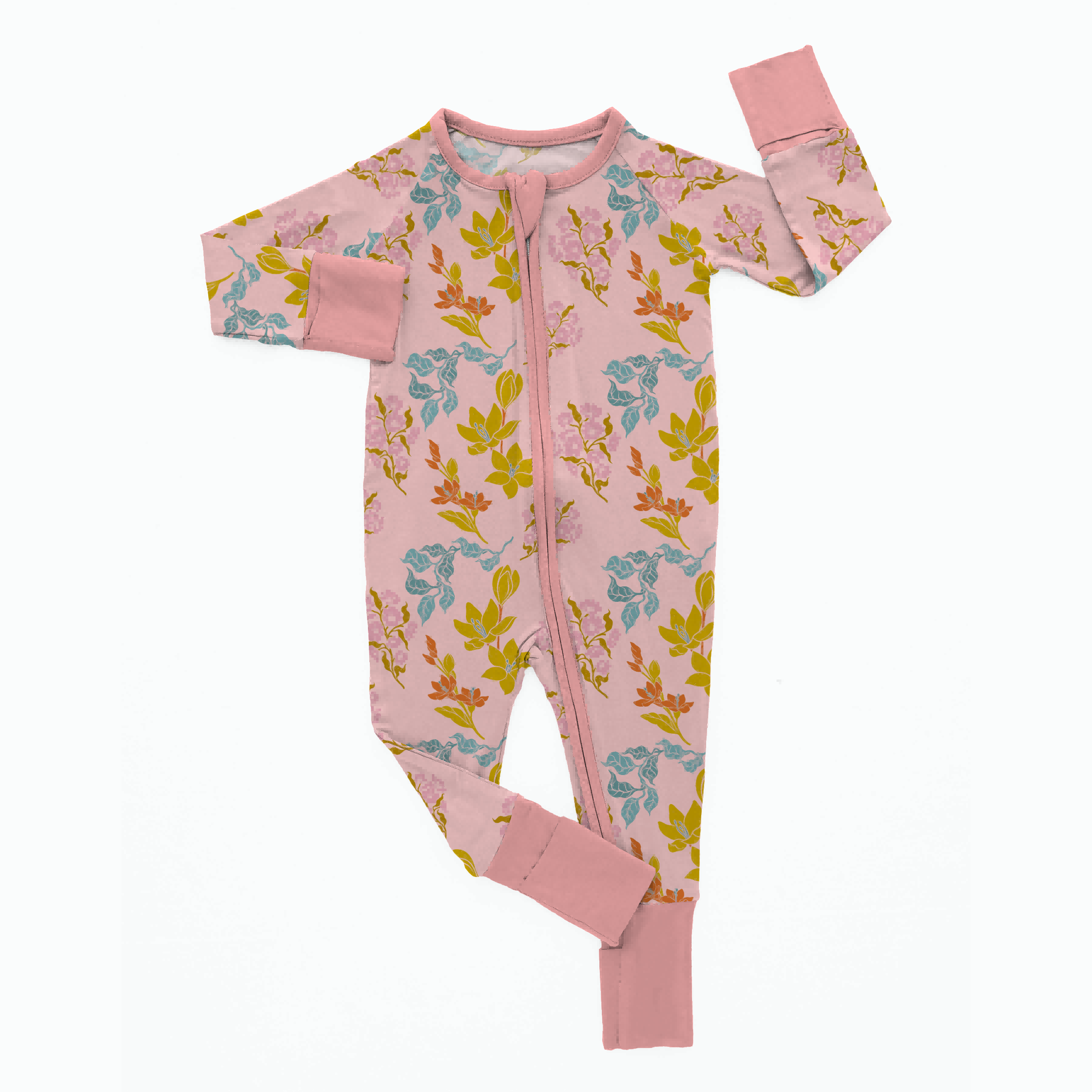 2023 New Style Zipper Pajamas Bamboo Baby Romper Customized Colors 6-24 Months