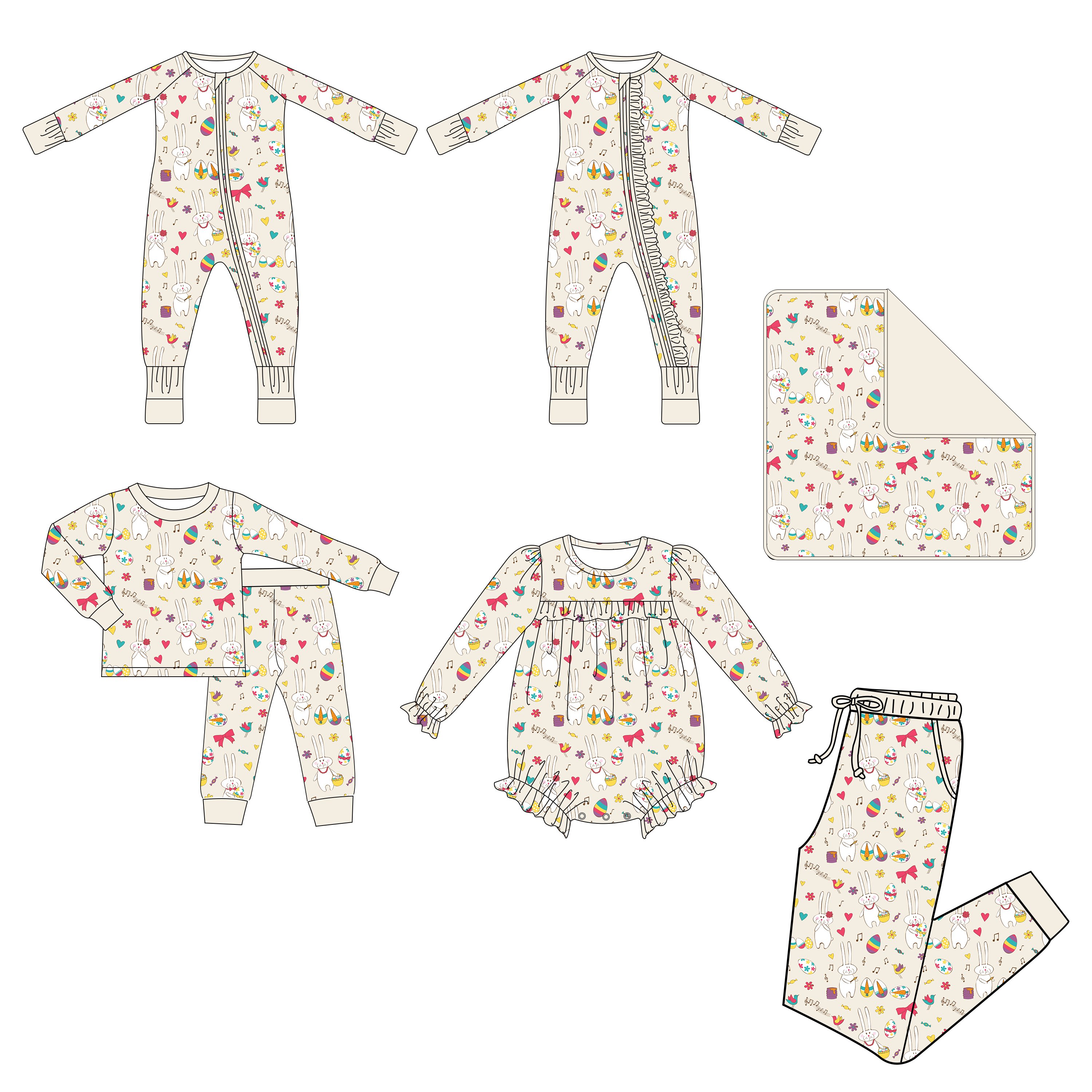 Custom Manufacturer Bamboo Baby Newborn children Rompers /Toddlers 100% Ultra Soft Body and joggers