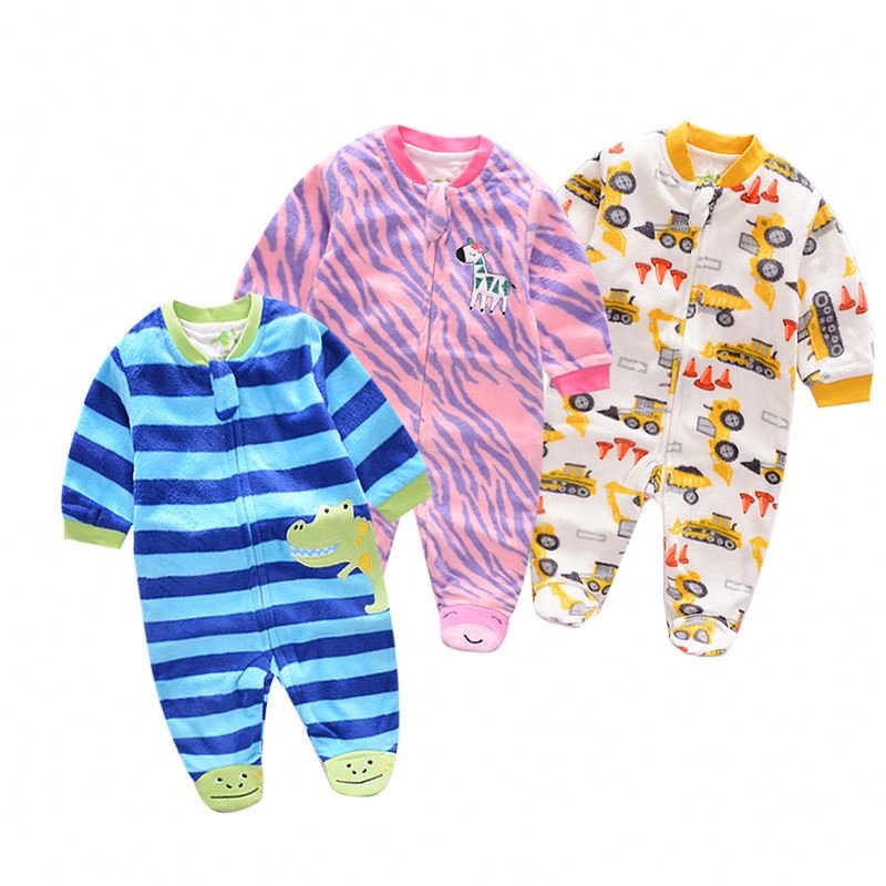 3-12M Spring Autumn Jumpsuit Footie Long Sleeve Babies Romper Cartoon Baby Underwear