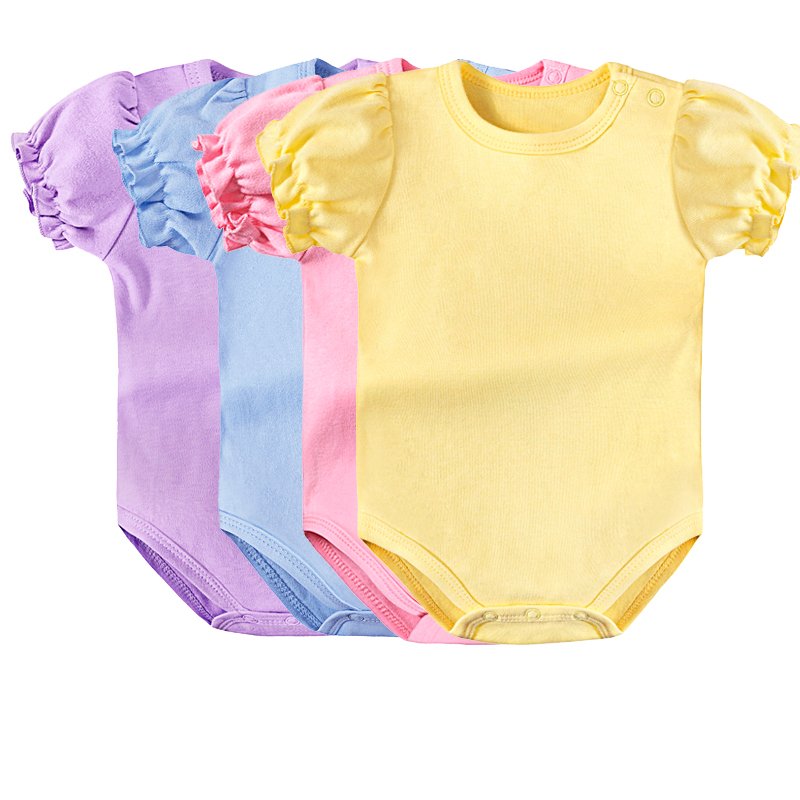Summer baby girl clothing romper white blank baby onesie newborn 100% combed cotton girls baby rompers