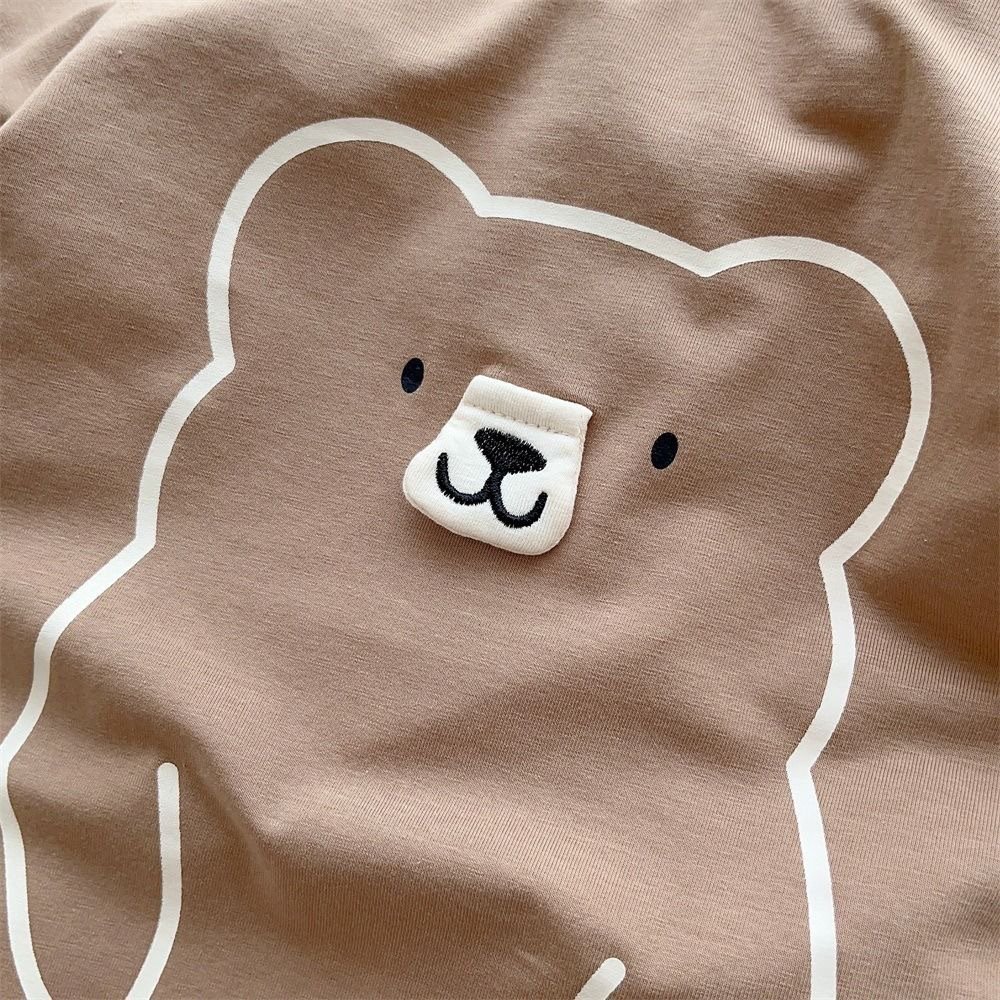 XR Unisex Baby Rompers Baby Infant Short Sleeves Print Bear Boys Girls Bodysuit