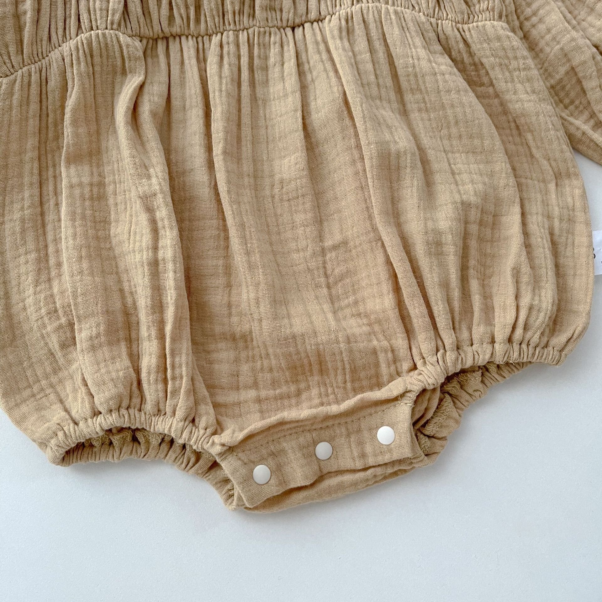 Baby Long Sleeve Rompers 100% Cotton Thick Thinner Plain Baby Girls Solid Romper