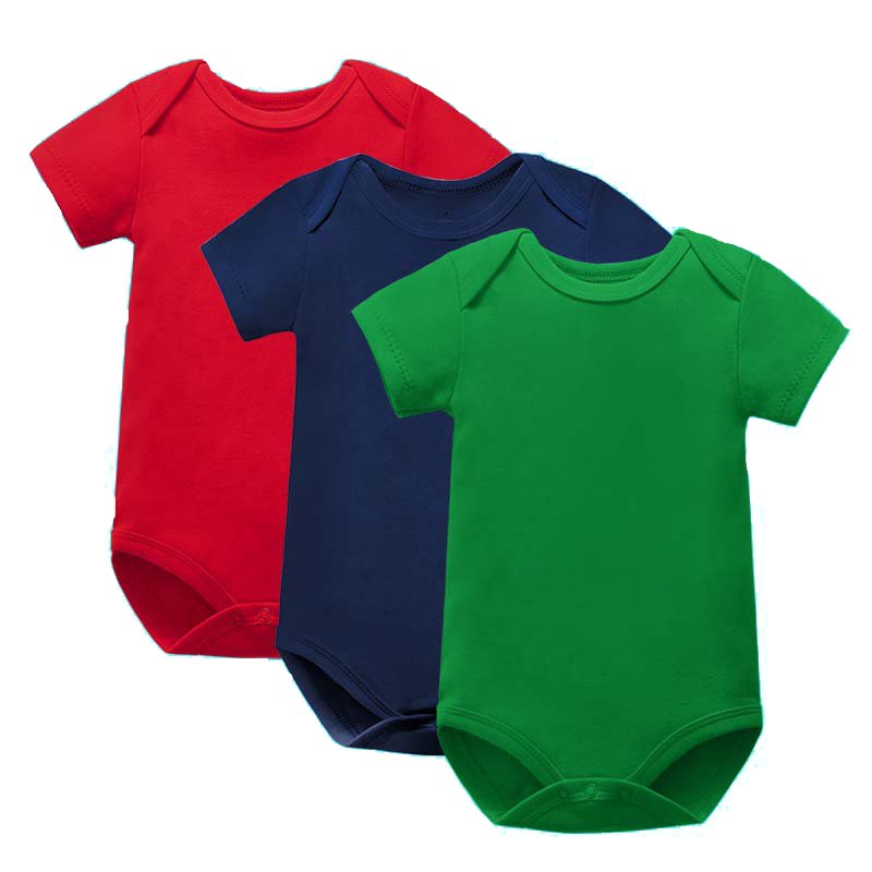 Custom Baby Clothes 100% Cotton OEM short sleeve plain jumpsuit custom logo baby romper boy and girl baby onesie