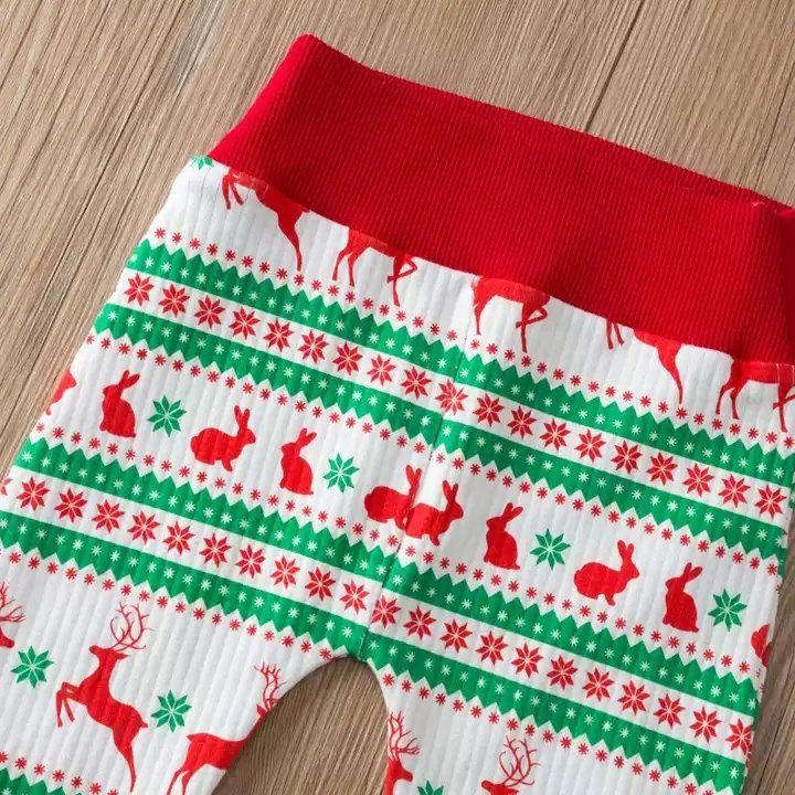 Winter clothes Christmas elk cartoon long sleeve cotton fabric baby rompers baby clothing