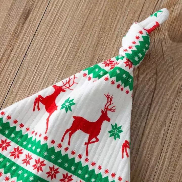 Winter clothes Christmas elk cartoon long sleeve cotton fabric baby rompers baby clothing
