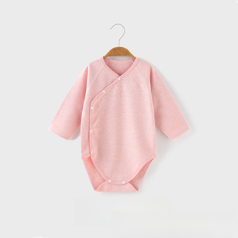 Oem Spring Long Sleeve Bamboo Kimono Bodysuits Custom Logo Bamboo Bodysuit Kid Bamboo Baby Onesie Rompers With Button