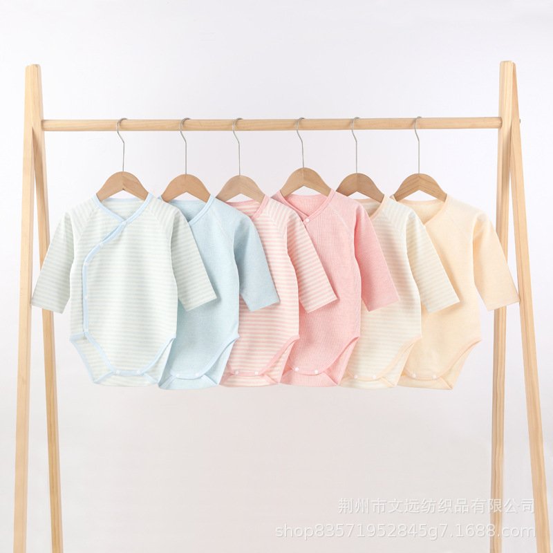 Oem Spring Long Sleeve Bamboo Kimono Bodysuits Custom Logo Bamboo Bodysuit Kid Bamboo Baby Onesie Rompers With Button