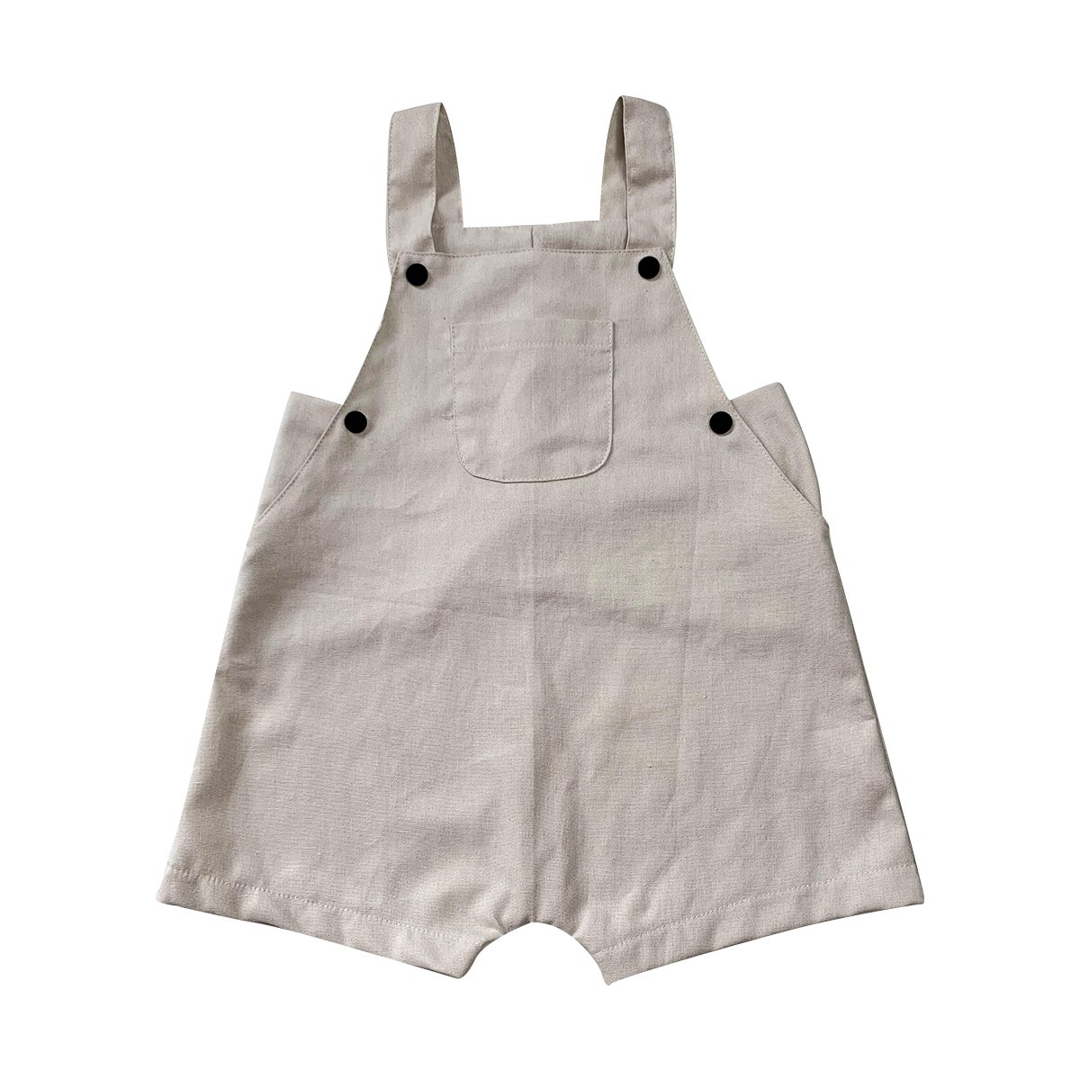 Great Quality linen 100% cotton suspender overall custom color baby rompers for summer