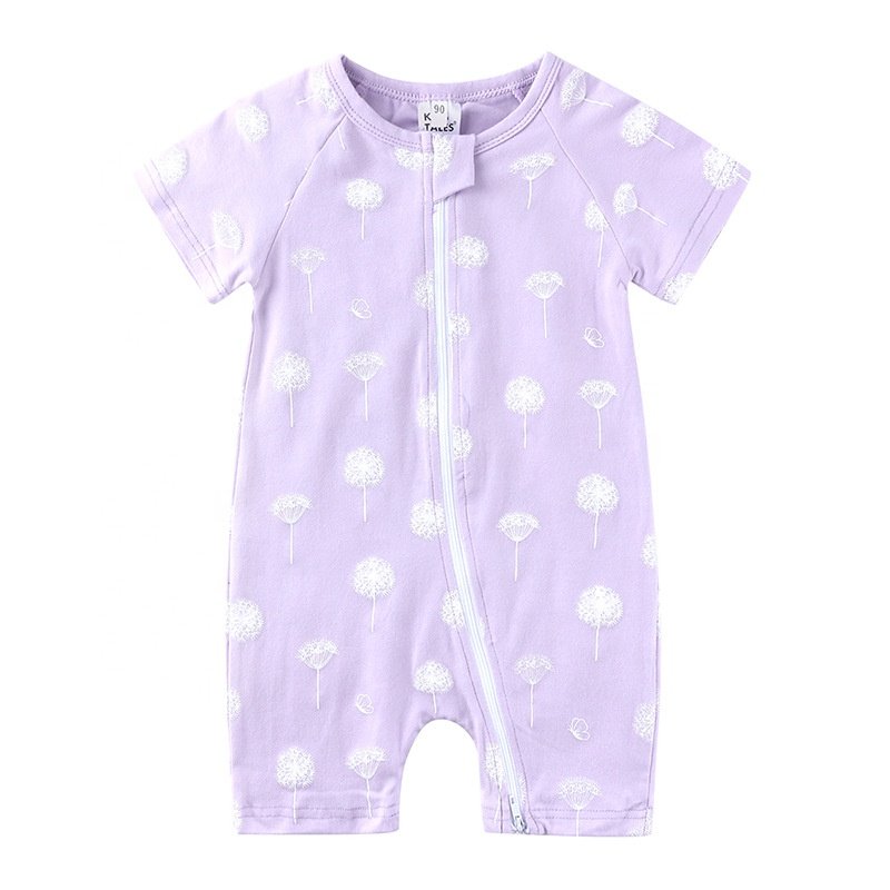 wholesale baby boy summer romper shorts sleeves designer jumpsuits custom prints toddler baby romper with zipper