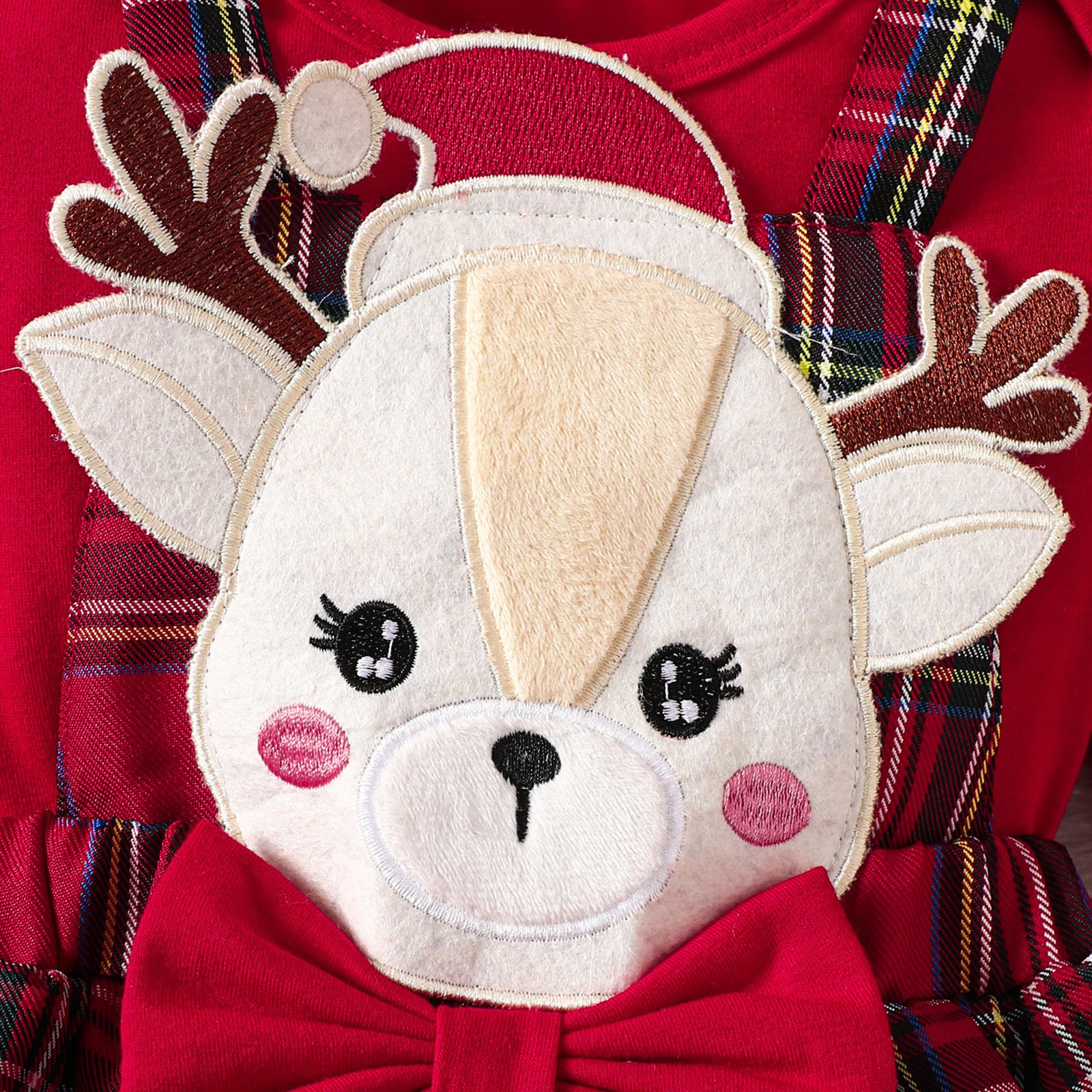 Cartoon Santa Claus Deer Christmas Romper Girls Long Fly Sleeve Plaid Printed Baby Boutique Clothing 3-18M Cute Baby Jumpsuit
