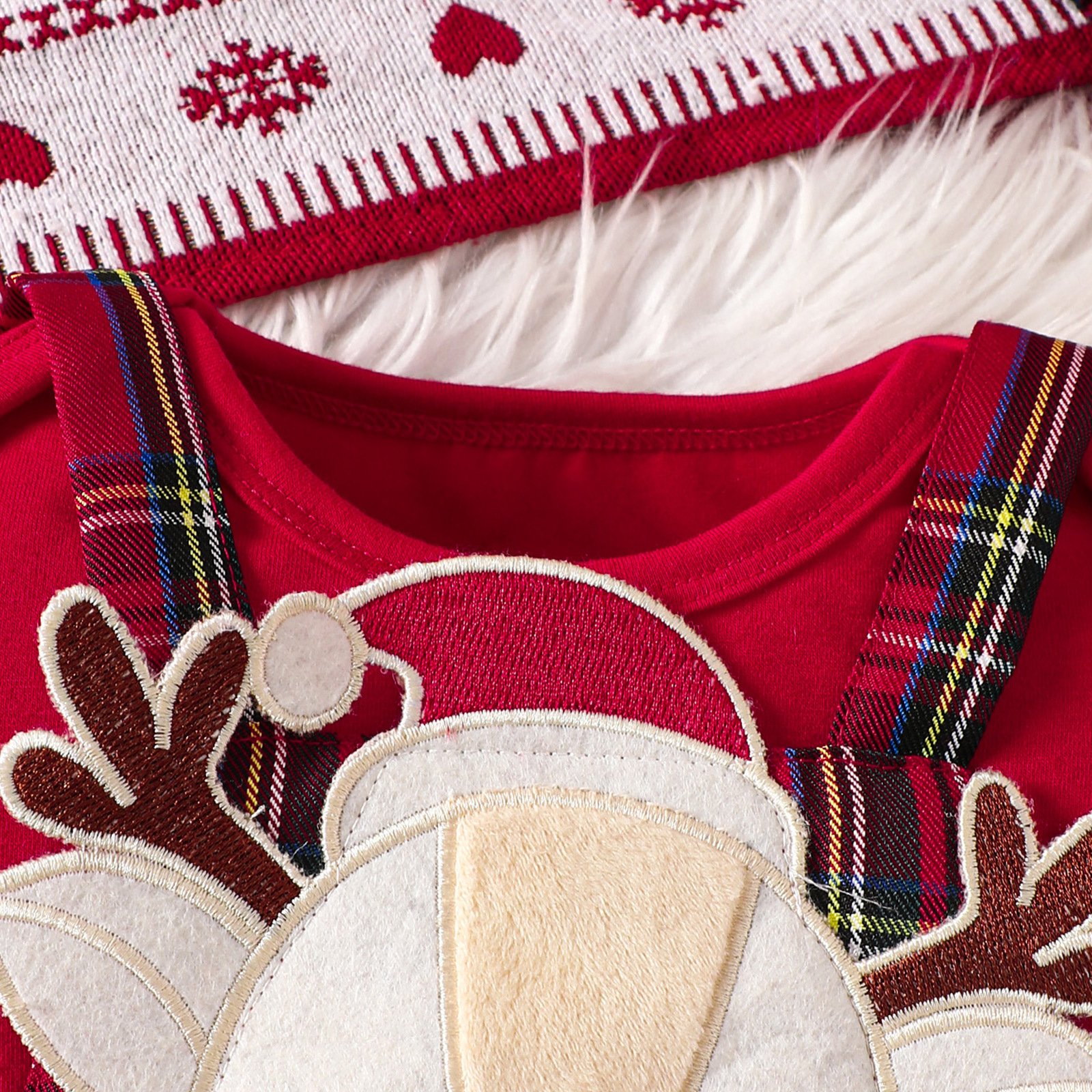 Cartoon Santa Claus Deer Christmas Romper Girls Long Fly Sleeve Plaid Printed Baby Boutique Clothing 3-18M Cute Baby Jumpsuit