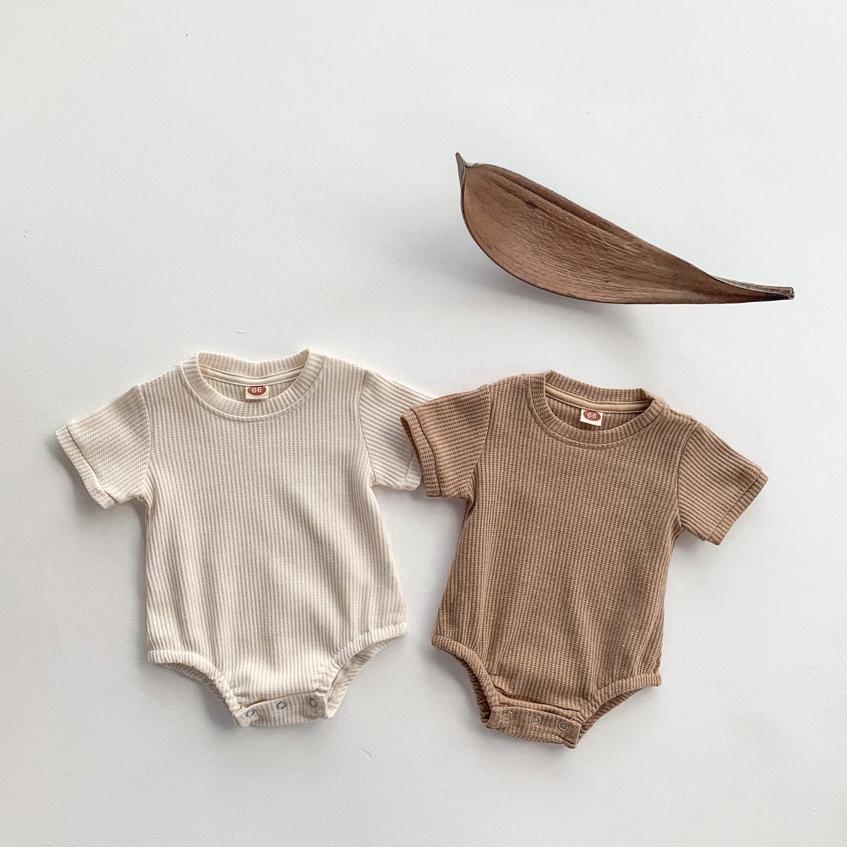 Summer Soft Skin Package Fart Short Sleeve Baby Romper Waffle Cotton Baby Rompers Triangle Baby Rompers