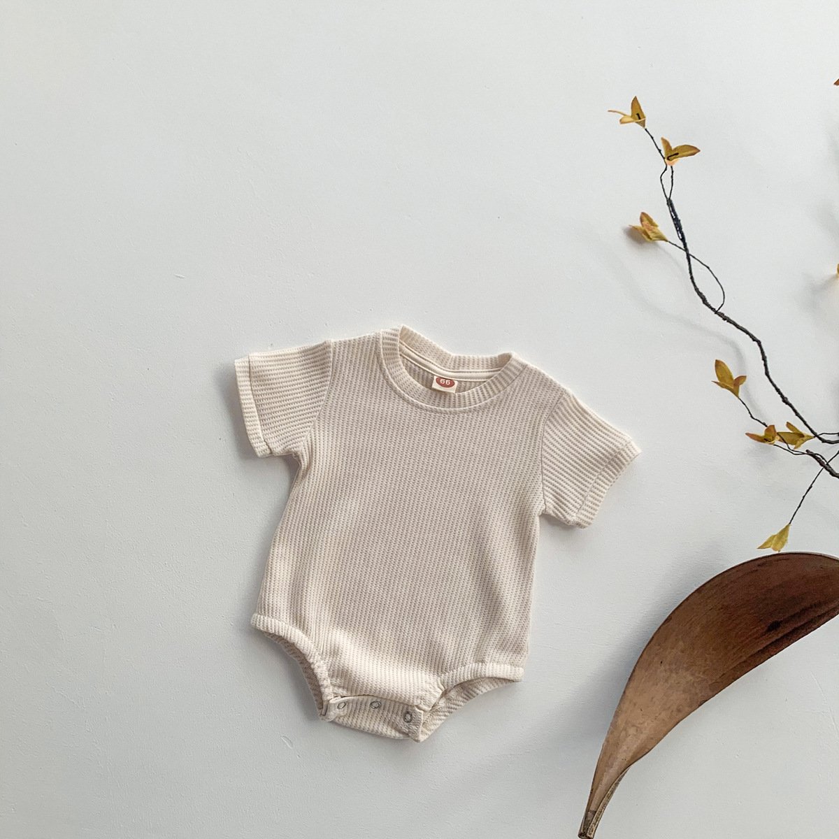 Summer Soft Skin Package Fart Short Sleeve Baby Romper Waffle Cotton Baby Rompers Triangle Baby Rompers