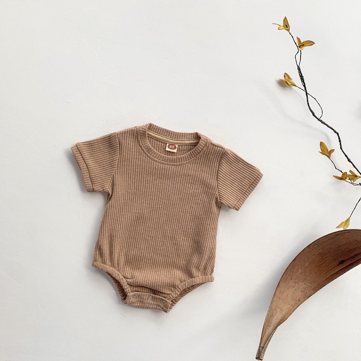 Summer Soft Skin Package Fart Short Sleeve Baby Romper Waffle Cotton Baby Rompers Triangle Baby Rompers