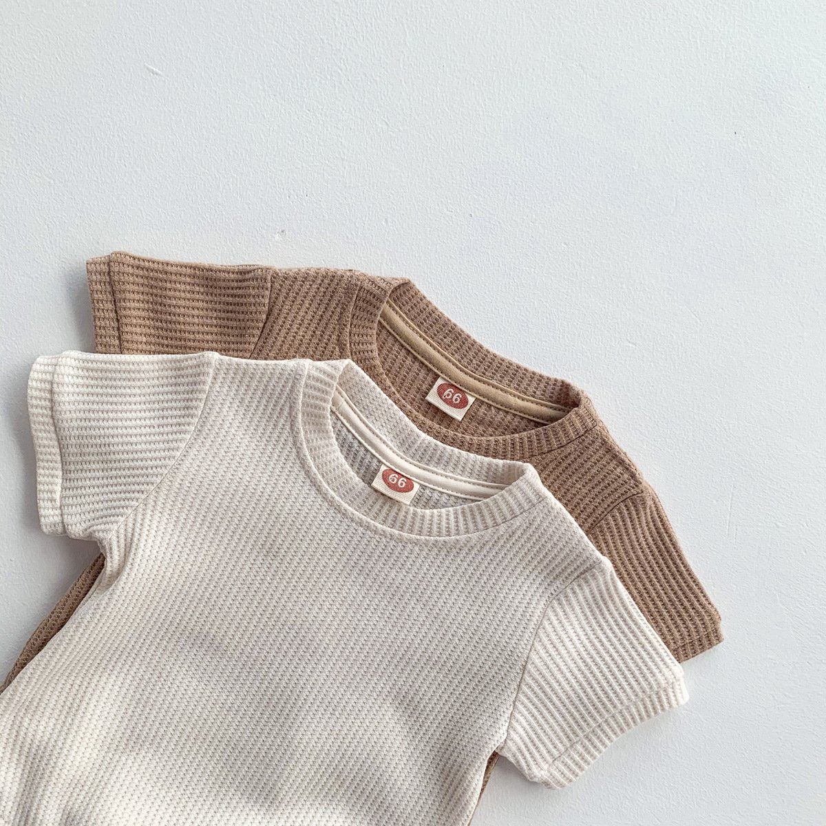Summer Soft Skin Package Fart Short Sleeve Baby Romper Waffle Cotton Baby Rompers Triangle Baby Rompers
