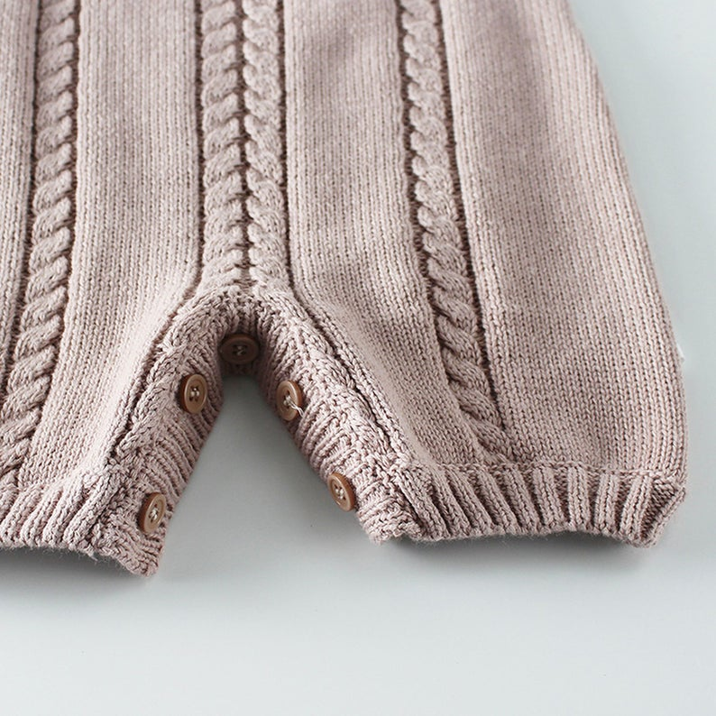 Hot sale cotton Unisex Jumpsuit Overalls Knitted Baby Romper with sleeveless