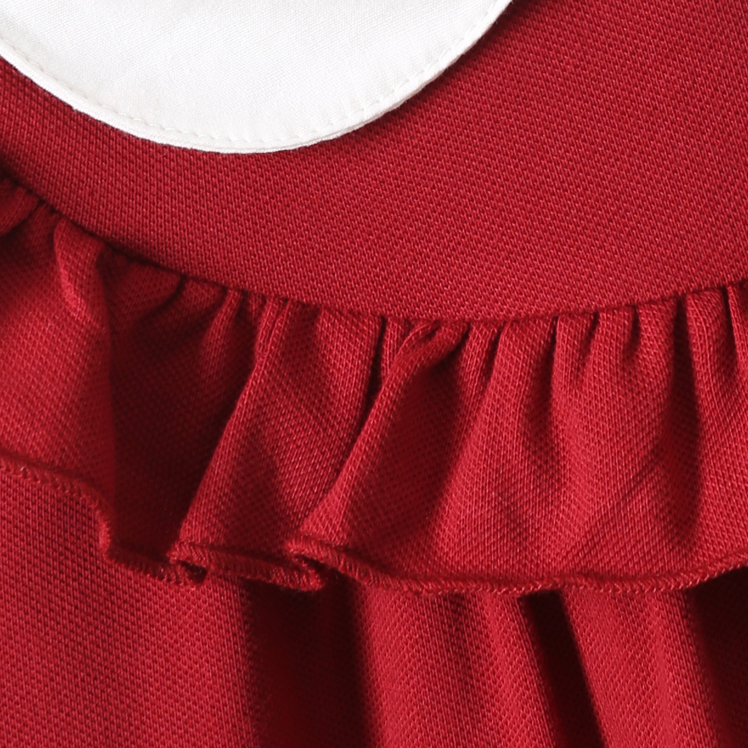 christmas dress baby Lace-trimmed Long Sleeve Baby Girl's Wine Red Dress Elegant A-line Skirt Cute and Sweet Princess Dress
