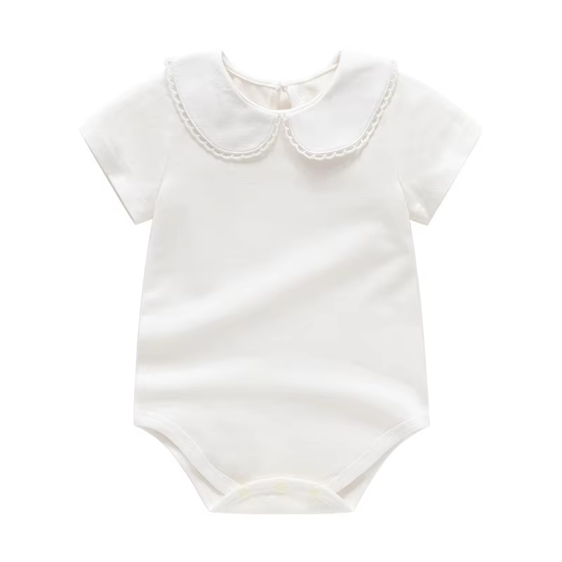 Wholesale baby girl romper dress custom summer cotton blank baby rompers