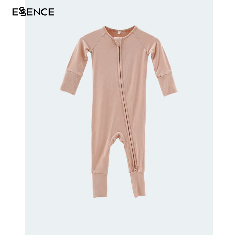 Baby Clothes Solid Jersey Infant Unisex Baby Romper Comfy Custom Bamboo Zipper Rompers