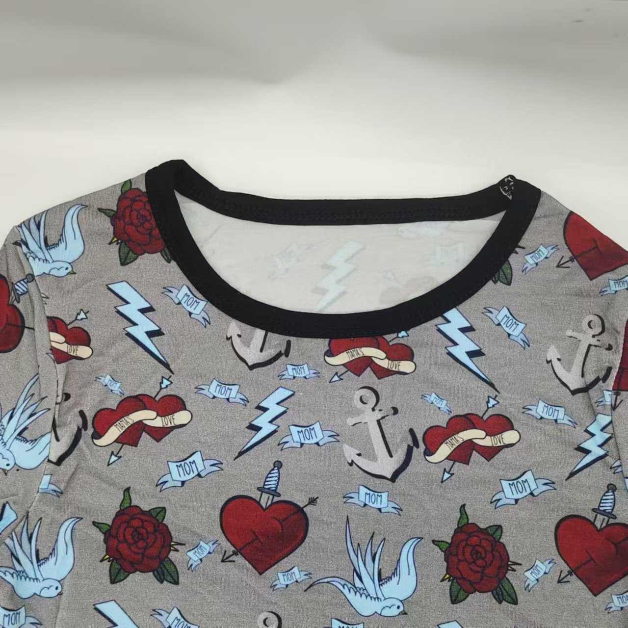 Latest design custom print pattern long sleeve bamboo cotton double zipper baby clothes