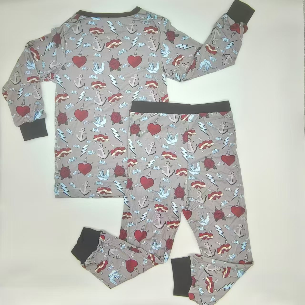 Latest design custom print pattern long sleeve bamboo cotton double zipper baby clothes