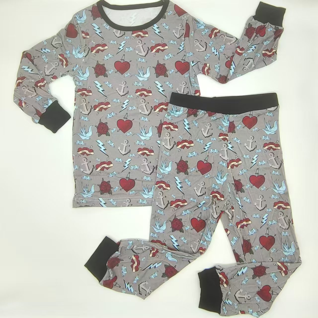 Latest design custom print pattern long sleeve bamboo cotton double zipper baby clothes