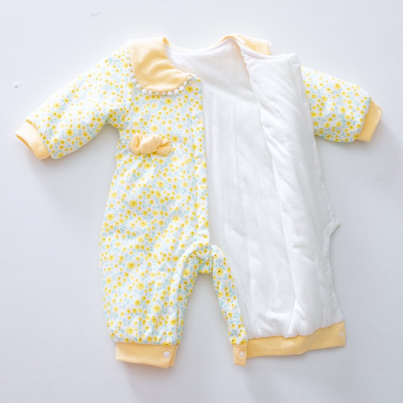 Wholesale 2024 Fall Baby Clothing Fashion Floral Lapel Long Sleeve Cotton Baby Rompers