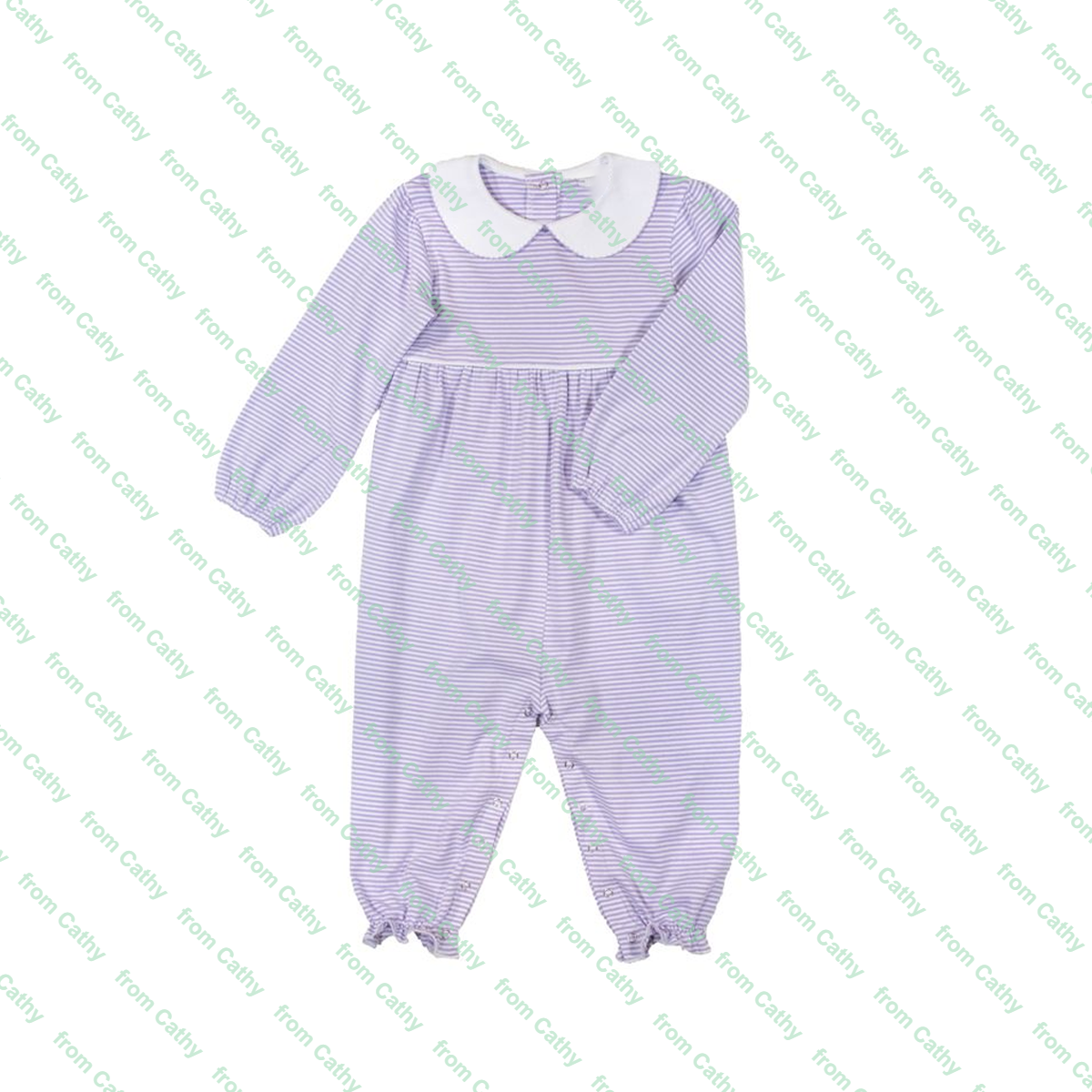 Long sleeve stripe polo bodysuit for baby boy customized knit cotton monogram toddler infant romper