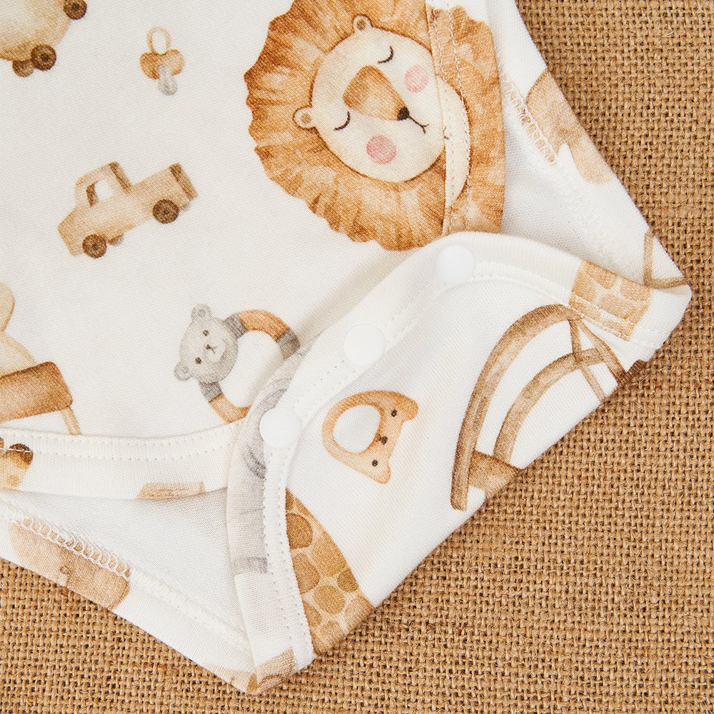 Knitted Bamboo Cotton Baby short Sleeve Clothes Custom Digital Print Unisex Baby Romper
