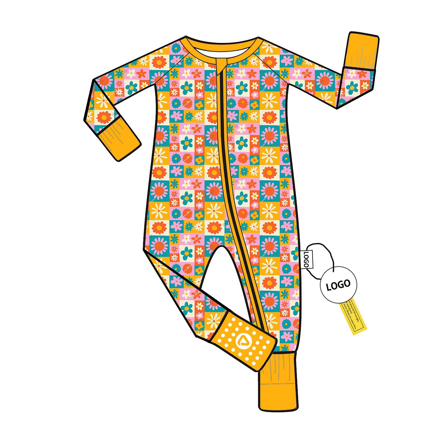 High Quality Bamboo Toddler Romper with Custom Pattern for Newborns Soft Comfortable Sleepwear and Footie