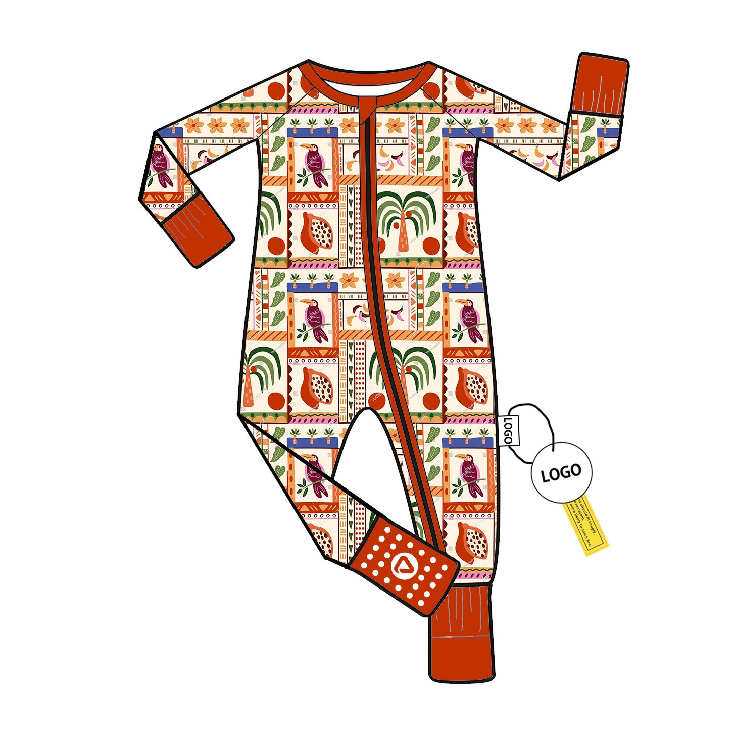 High Quality Bamboo Toddler Romper with Custom Pattern for Newborns Soft Comfortable Sleepwear and Footie