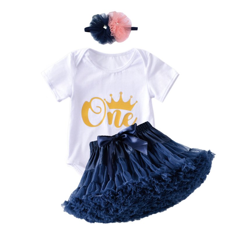 Summer newborn shortsleeve white printed infants baby cotton rompers