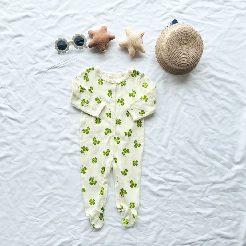 Hidden button infant Long Sleeve sleeper clothing footie pajamas frogsuits Baby Cute Bodysuit Clothing Baby Romper