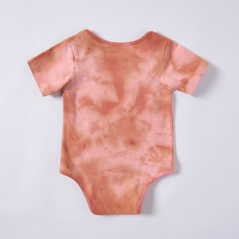 Baby Clothes Wholesale Plant Dye Natural Dye Tie Dye Short Sleeve Bodysuits One-Piece 100% Cotton Unisex Baby Romper