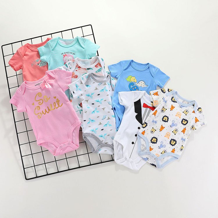 Infant Baby Rompers Boys Girls Clothes Newborn Baby Boys Bodysuit Summer Clothes Printed Baby Romper
