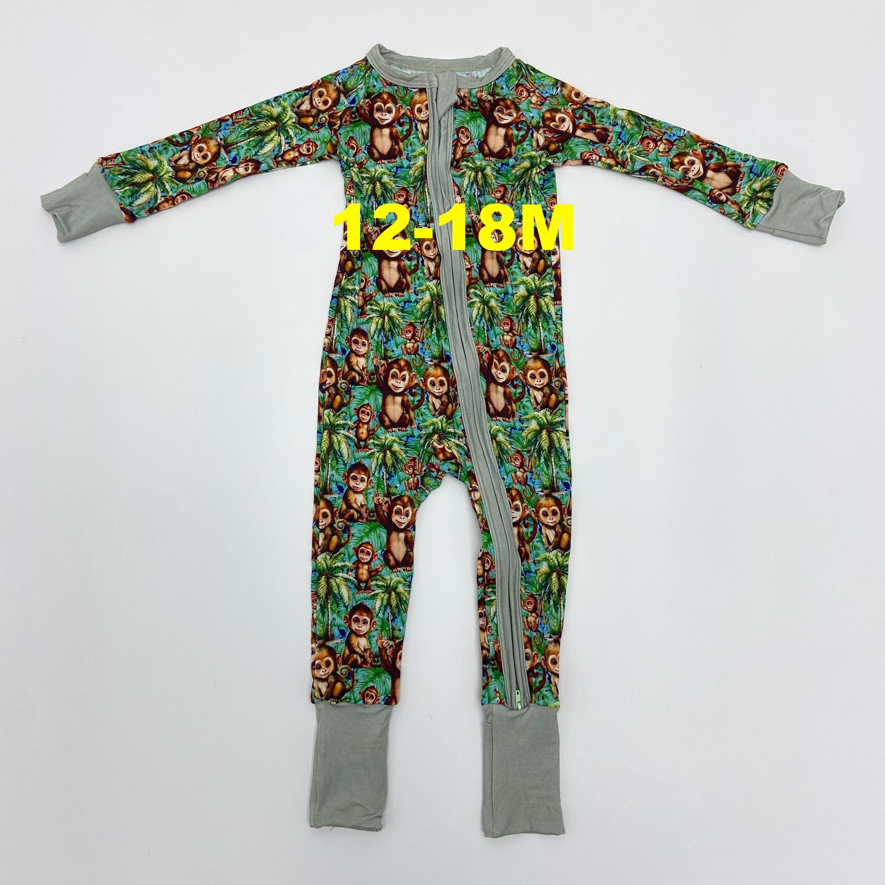 Western Custom Baby Boys Bamboo Viscose Dinosaur Pajamas Jumpsuit Double Zipper Bamboo Baby Rompers