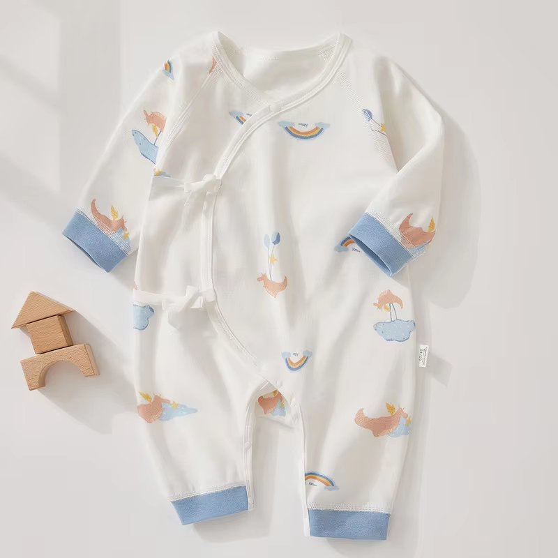 Spring Autumn Newborn Baby Clothes Long Sleeve Romper Straps Button Newborn Baby Bodysuits Baby Romper