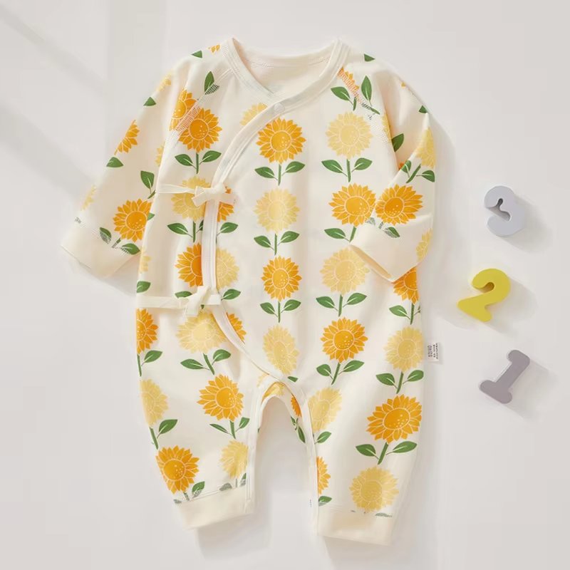 Spring Autumn Newborn Baby Clothes Long Sleeve Romper Straps Button Newborn Baby Bodysuits Baby Romper