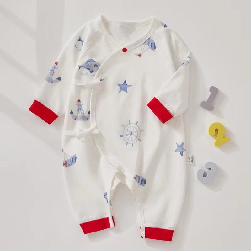 Spring Autumn Newborn Baby Clothes Long Sleeve Romper Straps Button Newborn Baby Bodysuits Baby Romper