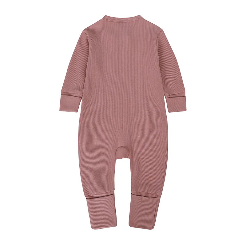 bamboo ribbed baby clothes zipper romper custom baby sleeper pajamas bamboo clothing wholesale newborn bodysuit manufacturer